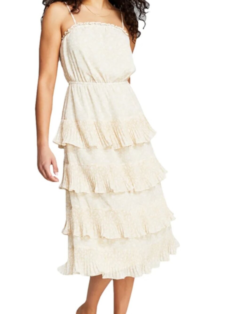 NWT Women's Tiered Sleeveless Midi Spaghetti Strap Dress Size 1X